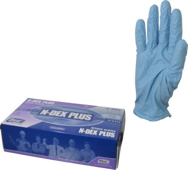 Showa 8005L Disposable Gloves: Large, 8 mil Thick, Nitrile-Coated, Nitrile, Powdered, Industrial Grade 