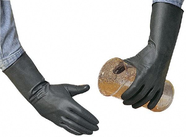 Showa 874-07 Chemical Resistant Gloves: Small, 14 mil Thick, Butyl, Unsupported 