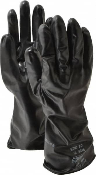 Showa 874-10 Chemical Resistant Gloves: X-Large, 14 mil Thick, Butyl, Unsupported 