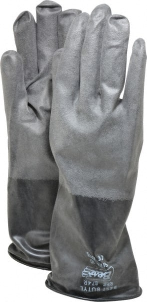 Showa 874R-10 Chemical Resistant Gloves: X-Large, 14 mil Thick, Butyl, Unsupported 