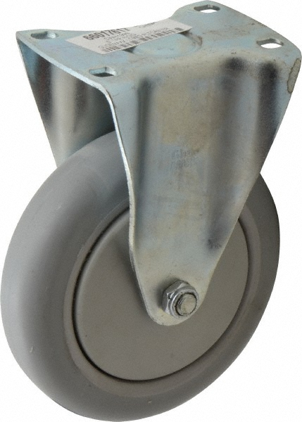Value Collection Rigid Top Plate Caster: Hard Mold on Rubber (dyna-Tred Polyurethane), 275 lb, 5" Dia, 1-1/4" Wide, 6-15/32" OAH - 2-7/8 x 3-5/8"
