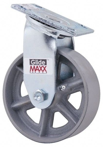 Value Collection GMC-SH-0077 Swivel Top Plate Caster: Semi-Steel, 6" Wheel Dia, 2" Wheel Width, 1,200 lb Capacity, 7-1/2" OAH Image