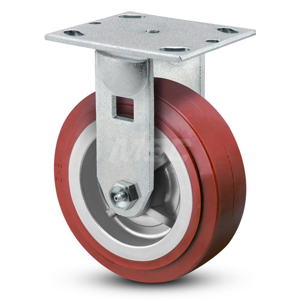 Value Collection VER5X2TUM Rigid Top Plate Caster: Polyurethane, 5" Wheel Dia, 2" Wheel Width, 600 lb Capacity, 6-1/2" OAH Image