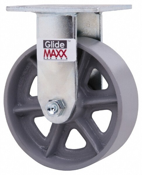 Value Collection GMC-SH-0090 Rigid Top Plate Caster: Semi-Steel, 6" Wheel Dia, 2" Wheel Width, 1,200 lb Capacity, 7-1/2" OAH Image