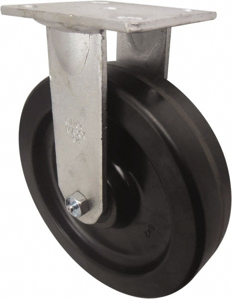 Value Collection GMC-SH-0084 Rigid Top Plate Caster: Phenolic, 8" Wheel Dia, 2" Wheel Width, 900 lb Capacity, 9-1/2" OAH Image