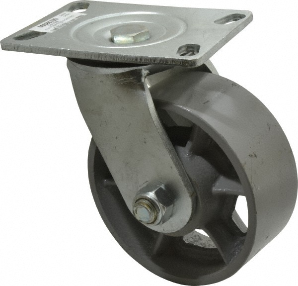 Value Collection GMC-SH-0001 Swivel Top Plate Caster: Semi-Steel, 6" Wheel Dia, 2-1/2" Wheel Width, 1,800 lb Capacity, 7-1/2" OAH Image