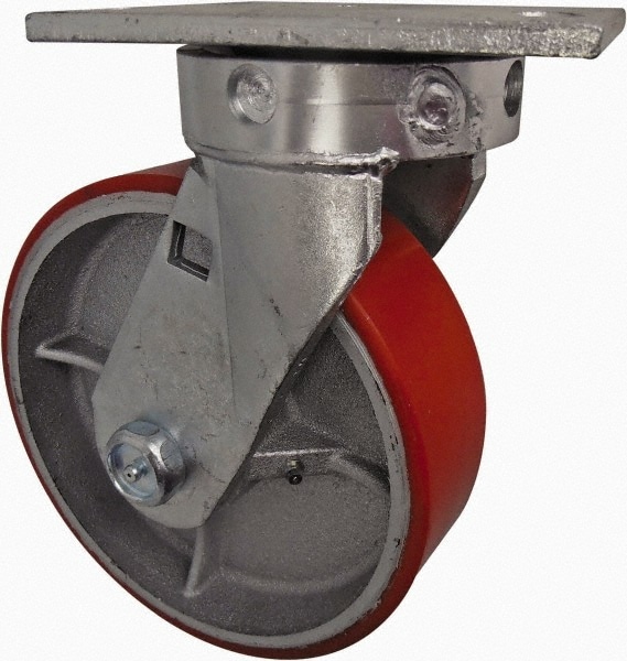 Value Collection GMC-SH-0002 Swivel Top Plate Caster: Polyurethane, 8" Wheel Dia, 2-1/2" Wheel Width, 1,800 lb Capacity, 10-1/8" OAH Image