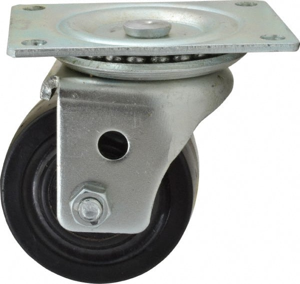 Albion 104451 Swivel Top Plate Caster: Phenolic, 3" Wheel Dia, 1-13/16" Wheel Width, 700 lb Capacity, 3-31/32" OAH 