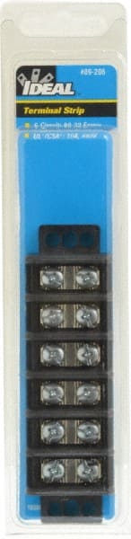 6 Poles, 600 Volt, 30 Amp, -40 to 266°F, Polyester Thermoplastic, Polyester Thermoplastic Multipole Terminal Block