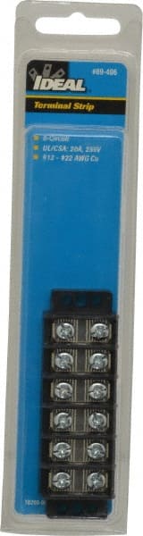6 Poles, 300 Volt, 30 Amp, -40 to 266°F, Polyester Thermoplastic, Polyester Thermoplastic Multipole Terminal Block