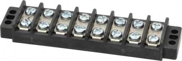 8 Poles, 300 Volt, 30 Amp, -40 to 266°F, Polyester Thermoplastic, Polyester Thermoplastic Multipole Terminal Block