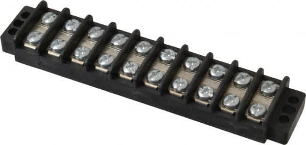 Ideal 89-410 10 Poles, 300 Volt, 30 Amp, -40 to 266°F, Polyester Thermoplastic, Polyester Thermoplastic Multipole Terminal Block 