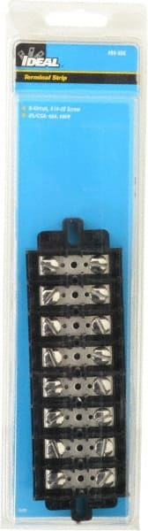 Ideal 89-508 8 Poles, 600 Volt, 60 Amp, -40 to 266°F, Polyester Thermoplastic, Polyester Thermoplastic Multipole Terminal Block 