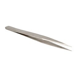 Dumont-Style Swiss Pattern Tweezer: 3C-SA, Stainless Steel, Shorter Version of Pattern #3 Tip, 4-1/4" OAL