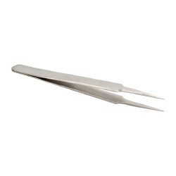 Dumont-Style Swiss Pattern Tweezer: 4-SA, Stainless Steel, Indented Shank with Beveled Edge & Extra-Honed Point Tip, 4-11/32" OAL