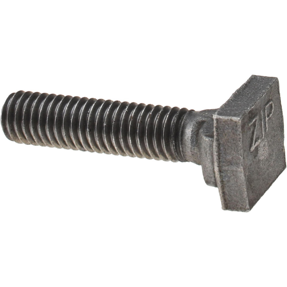 Steel T-Slot Bolt: 3/8-16, 1-1/2" Thread Length, 3/8" Slot Width, Uncoated - 1-3/4" Length Under Head, 11/16" Head Width, 3/16" Head Height, Grade C-1045 & 5
