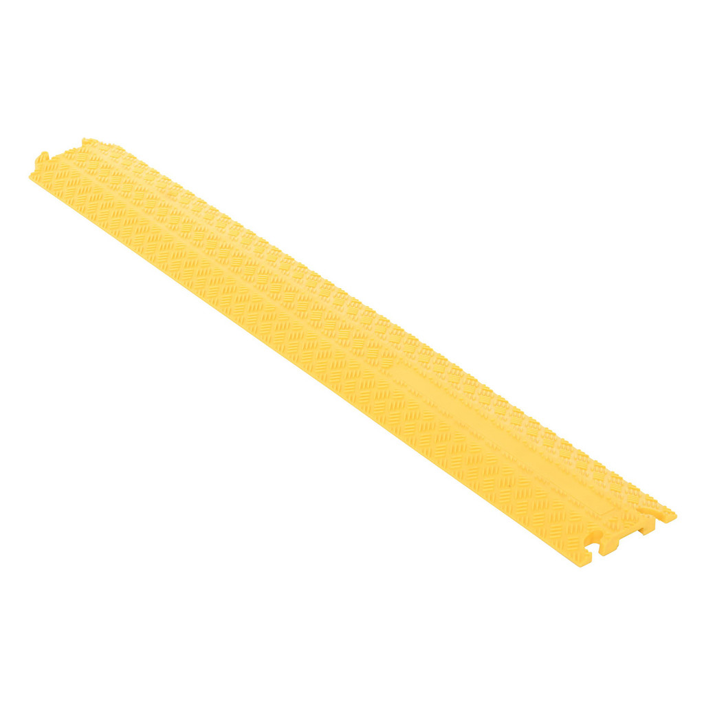 Vestil Cable Guard: 2,200 lb, 1 Channel, 1-7/16" U-Channel Width, 1/2" Channel Height - 40" Long, Lay Under, Rubber, Yellow | Part #MRHR-39-YL