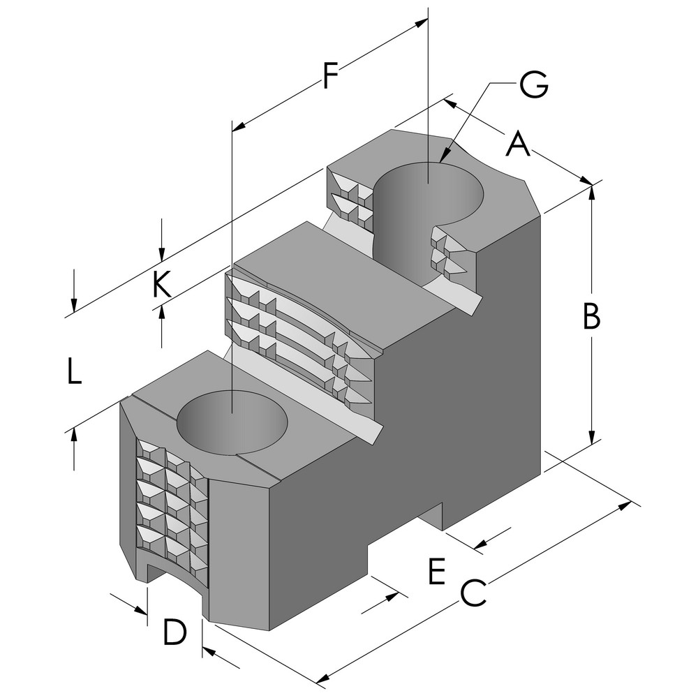 Abbott Workholding Products Hard Lathe Chuck Jaw 304.8 mm Max Chuck