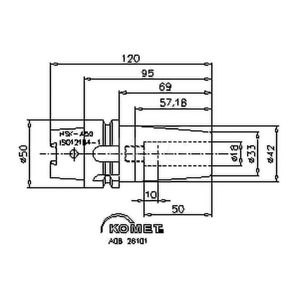 Komet - HSK50A Taper Shank, 18mm Hole Diam, Shrink-Fit Tool Holder ...