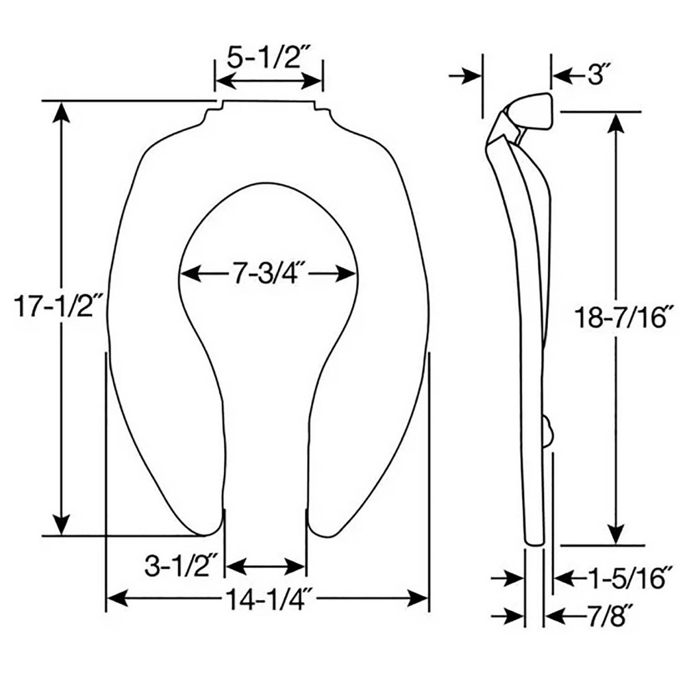 Bemis - Toilet Seats: Type: Standard, Open; Style: Elongated; Material ...