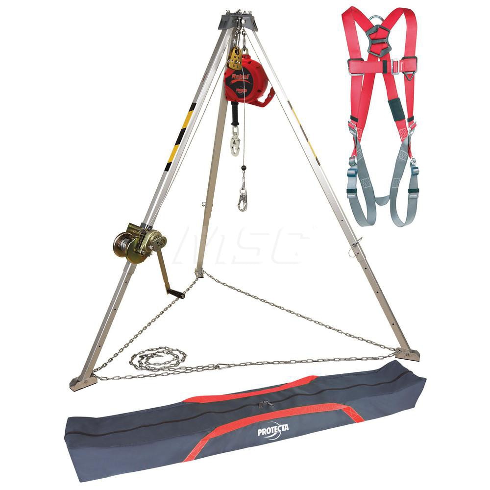 50 Ft Cable, Tripod Base, Manual Winch, Confined Space Entry & Retrieval System