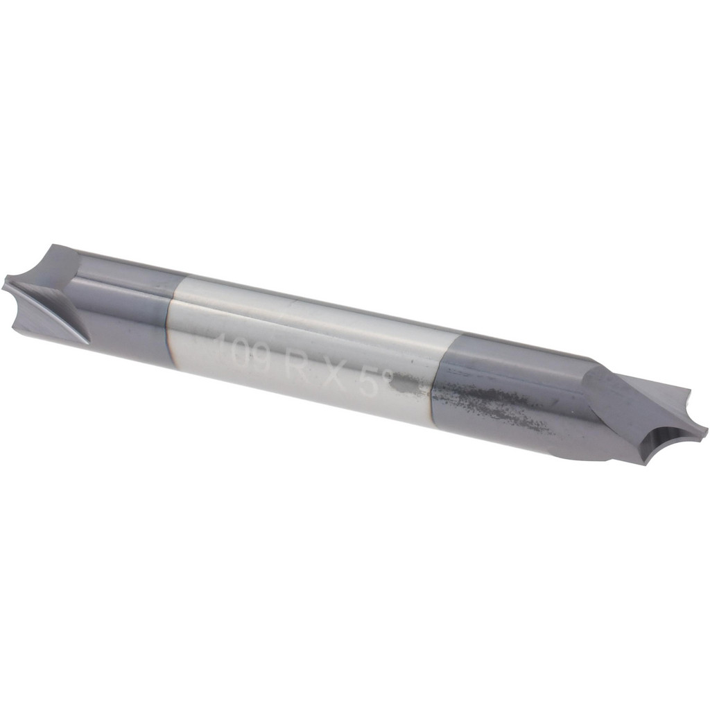 Harvey Tool Corner Rounding End Mill: 7/64" Radius, 5/16" Dia, 2 Flutes, Solid Carbide - 5/16" Shank Dia, AlTiN Coated, Double End | Part #17109-C3
