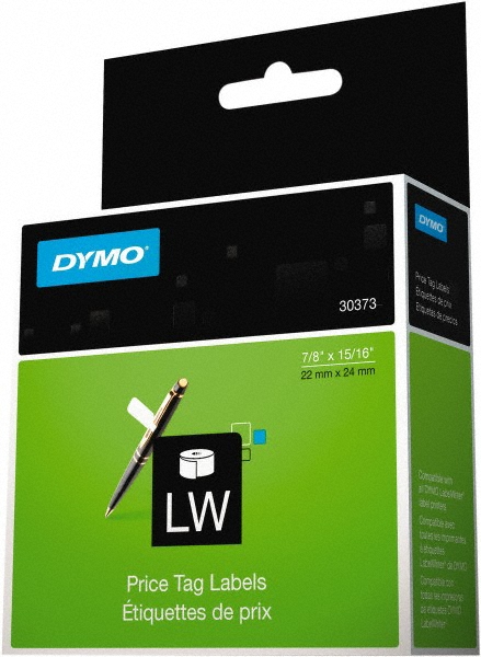 Dymo Label Maker Label: White, 15/16" OAL, 15/16" OAW, 400 per Roll, 1 Roll - Use w/ DYMO Label Writer Printers | 10-Pack | Part #30373