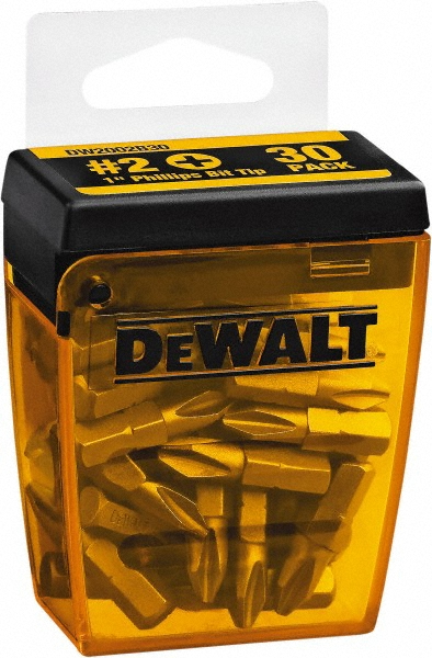 DeWALT #2, Tip Phillips Screwdriver Bit - 1/4" Drive, 1" OAL | 10-Pack | Part #DW2002B30