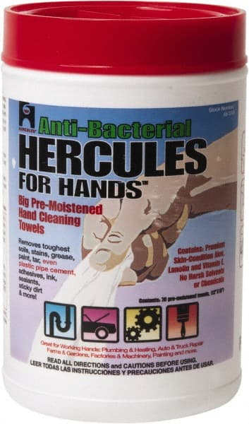 Hercules 45333 Hand Cleaning Wipes: Pre-Moistened 