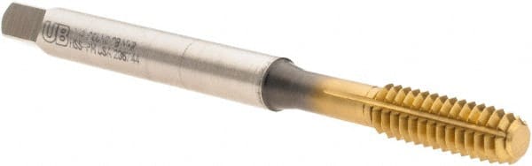 Union Butterfield 6204935 Thread Forming Tap: 1/4-20, UNC, 2B Class of Fit, Modified Bottoming, Powdered Metal High Speed Steel, TiN Finish 