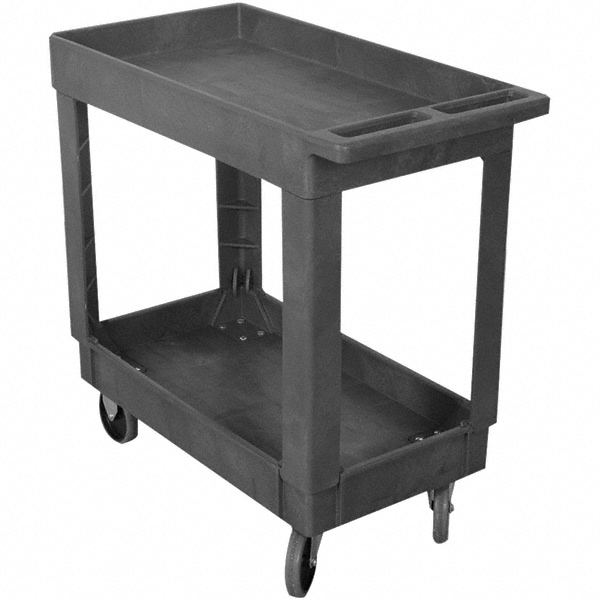 Service Utility Cart: Plastic, Gray