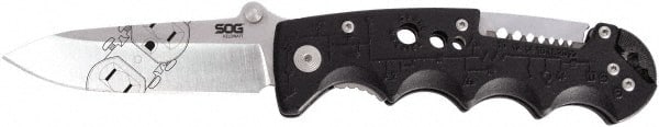 SOG Specialty Knives EL01-CP 3-13/32" Blade, Straight Clip Point Folding Knife 