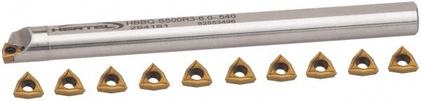 0.54" Min Bore Smallest Bar, 2" Min Bore Largest Bar, Steel Indexable Boring Bar Set