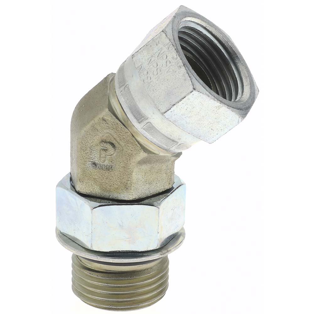 Parker Hydraulic Hose Swivel Elbow Adapter 8 mm, 7/814, 5,000 psi