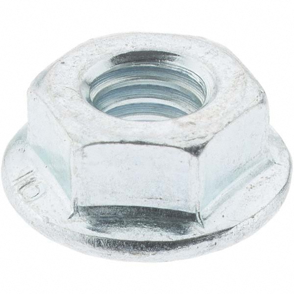 M6, 14mm Flange Diam, 6mm High, 10mm Across Flats, Flange Nut