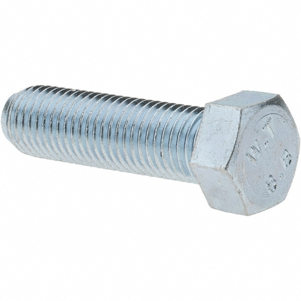 Hex Head Cap Screw: M10 x 1.25 x 35 mm, Grade 8.8 Steel, Zinc-Plated