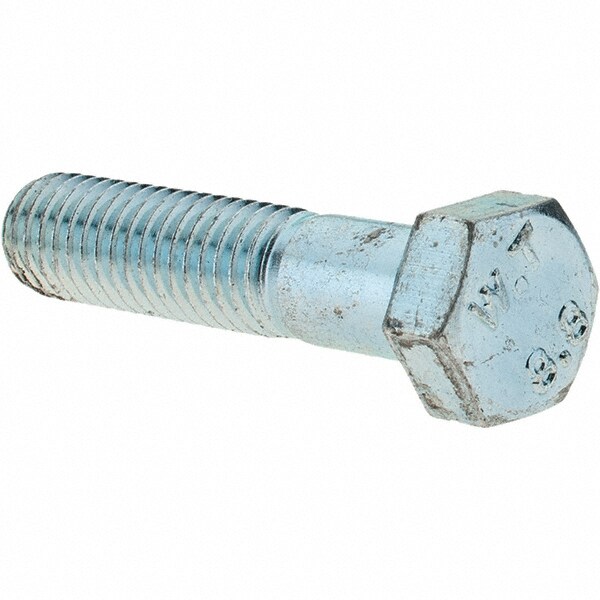 Hex Head Cap Screw: M8 x 1.25 x 35 mm, Grade 8.8 Steel, Zinc-Plated