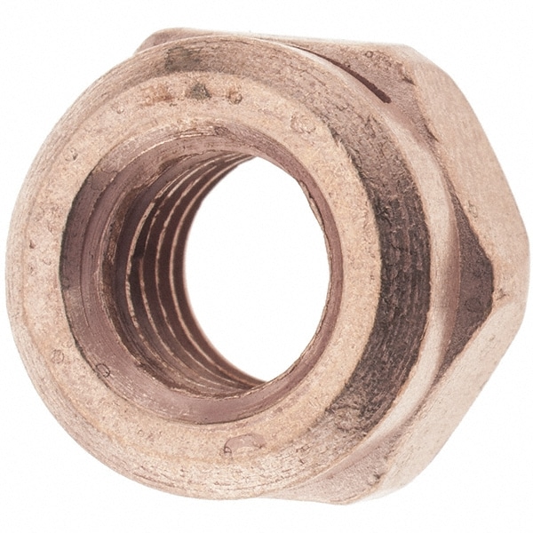 Hex Nut: M10 x 1.50, Steel, Copper Finish
