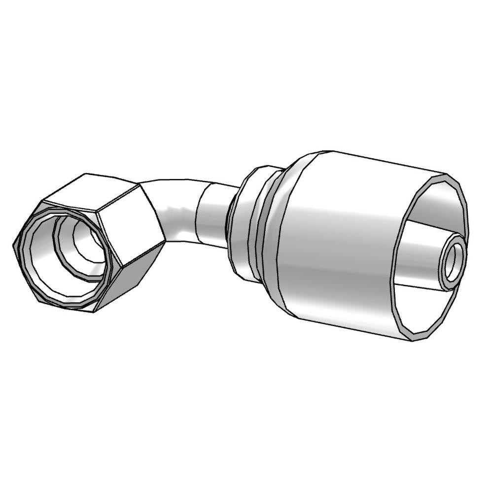 Parker Hydraulic Hose Swivel 90 ° Elbow 0.375" ID, 6 mm MSC Direct