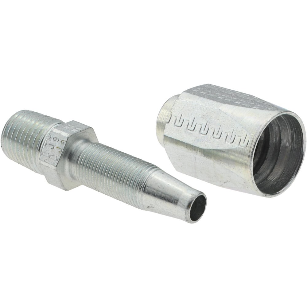 2 Piece, 1/4 NPT, Reusable Hose Male Fitting
