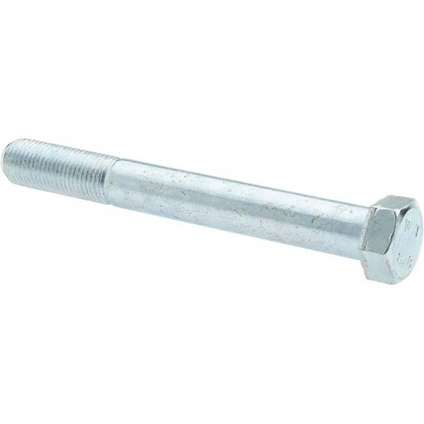 Hex Head Cap Screw: M12 x 1.25 x 100 mm, Grade 8.8 Steel, Zinc-Plated