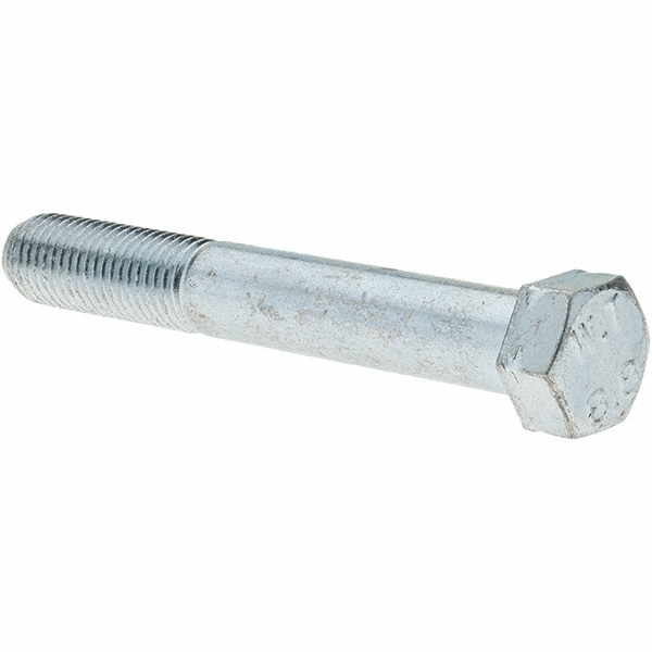 Hex Head Cap Screw: M10 x 1.25 x 70 mm, Grade 8.8 Steel, Zinc-Plated