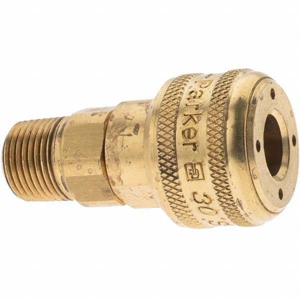 Pneumatic Hose Coupling: 3/8-18" Thread, 1/4" Body Dia, Industrial Interchange