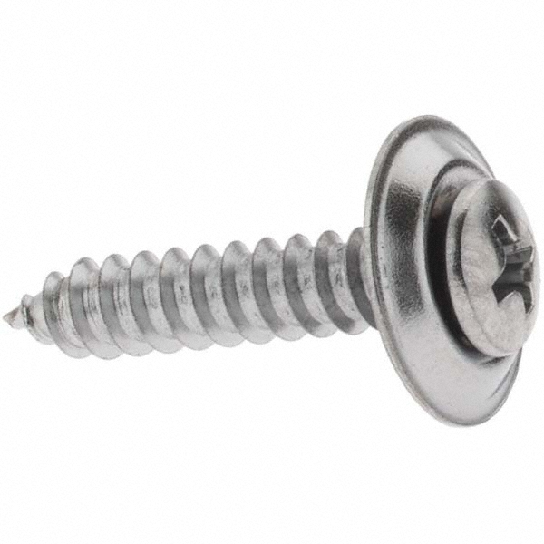 Sheet Metal Screw: #10, Sems Oval Head, Phillips