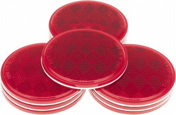 3" Diam, Red Reflector