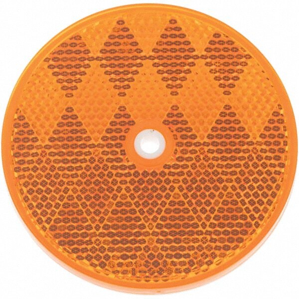 3" Diam, Amber Reflector