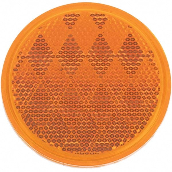 3" Diam, Amber Reflector