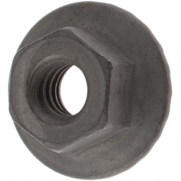 1/4-20, 11/16" Flange Diam, 7/16" Across Flats, Serrated Flange Nut
