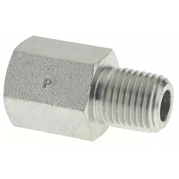 Industrial Pipe Adapter: 1/4" Female Thread, 1/4" Male Thread, MNPTF x FNPTF