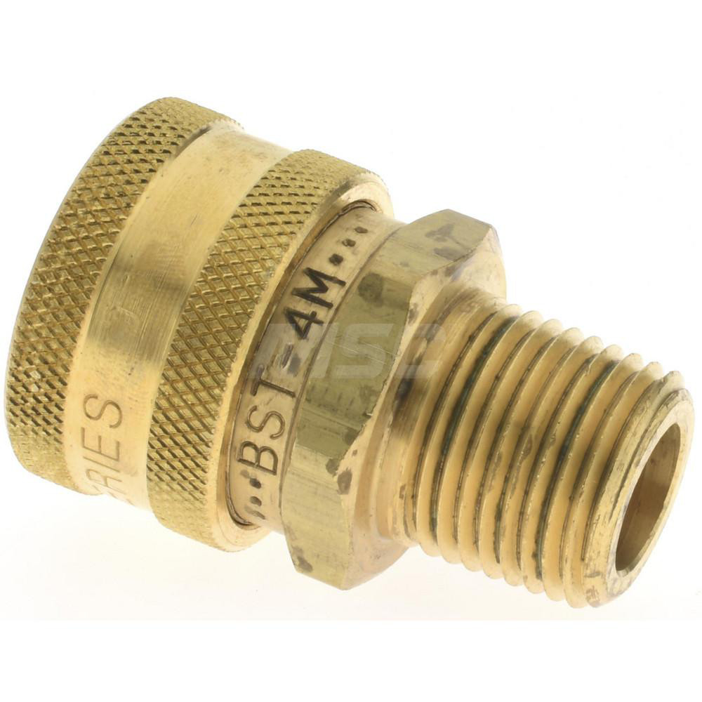 Parker 1/214 NPTF Brass Hydraulic Hose Coupler 66454745 MSC